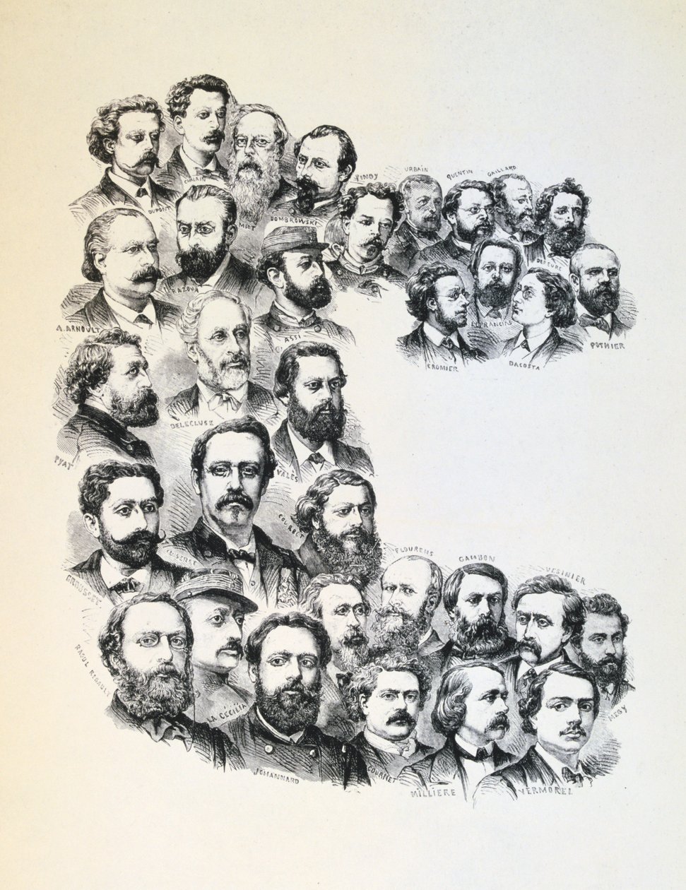 द कम्यूनिटीज़, पेरिस कम्यून, 1871 के चित्रों के साथ पोस्टर। द्वारा अज्ञात