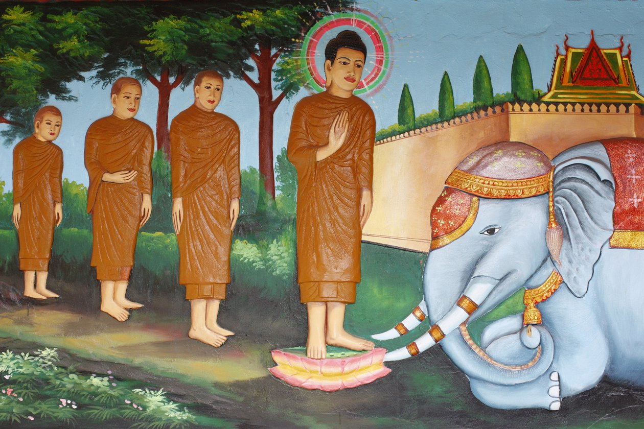 प्रीह प्रोम रथ मठ बुद्ध का जीवनप्रेम-कृपा द्वारा पालतू एक जंगली हाथी, सिएम रीप, कंबोडिया द्वारा अज्ञात