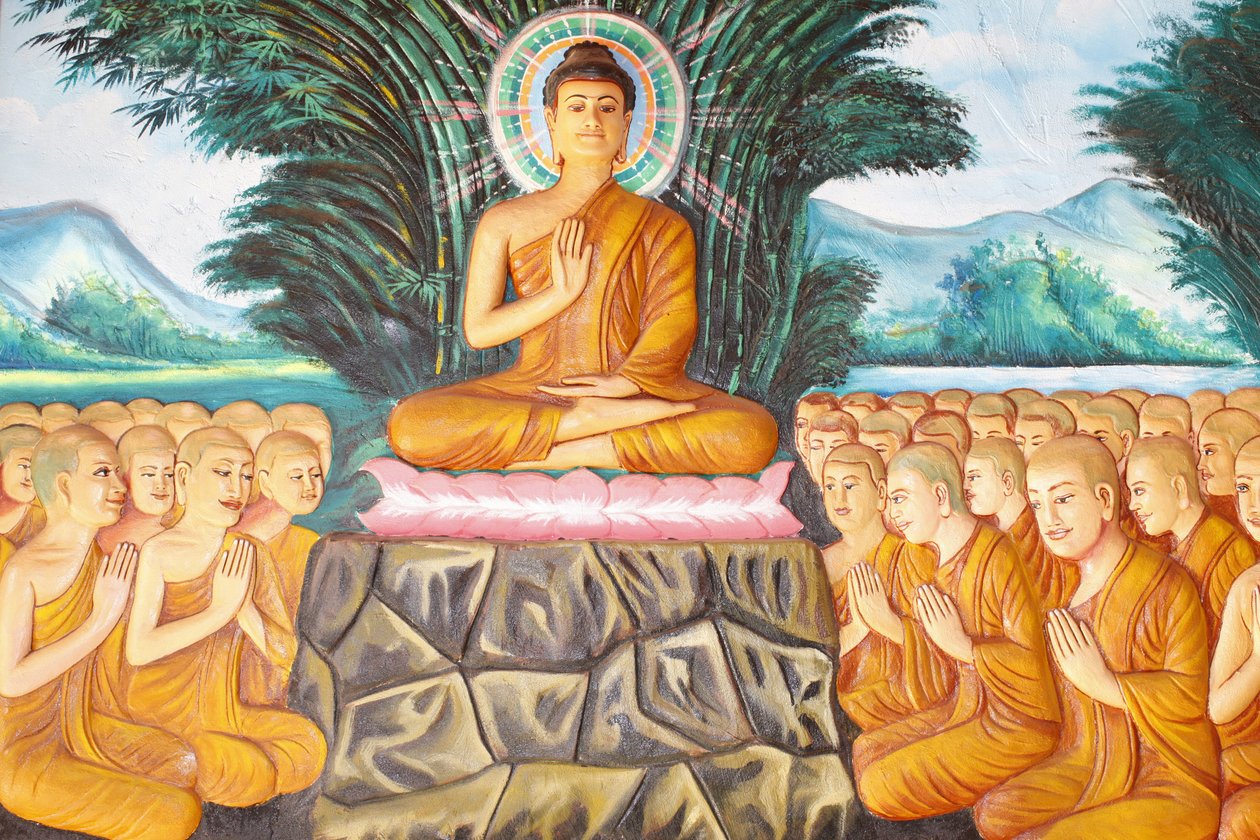 प्रीह प्रोम रथ मठ बुद्ध का जीवन अरिहंत सभा को निर्देश देना, सिएम रीप, कंबोडिया द्वारा अज्ञात