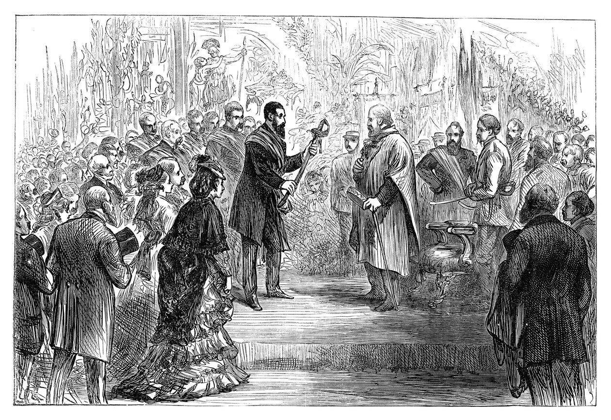 1864 के अंत में 1864 के क्रिस्टल पैलेस में Giuseppe Garibaldi को एक तलवार की प्रस्तुति द्वारा अज्ञात