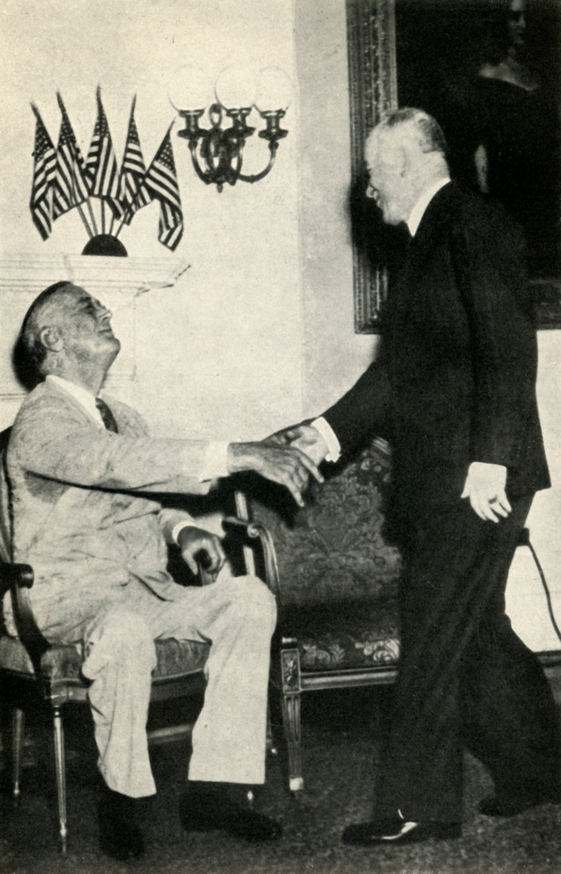 राष्ट्रपति बेन ने 1942, 1947 में एफडी रूजवेल्ट का दौरा किया। द्वारा अज्ञात