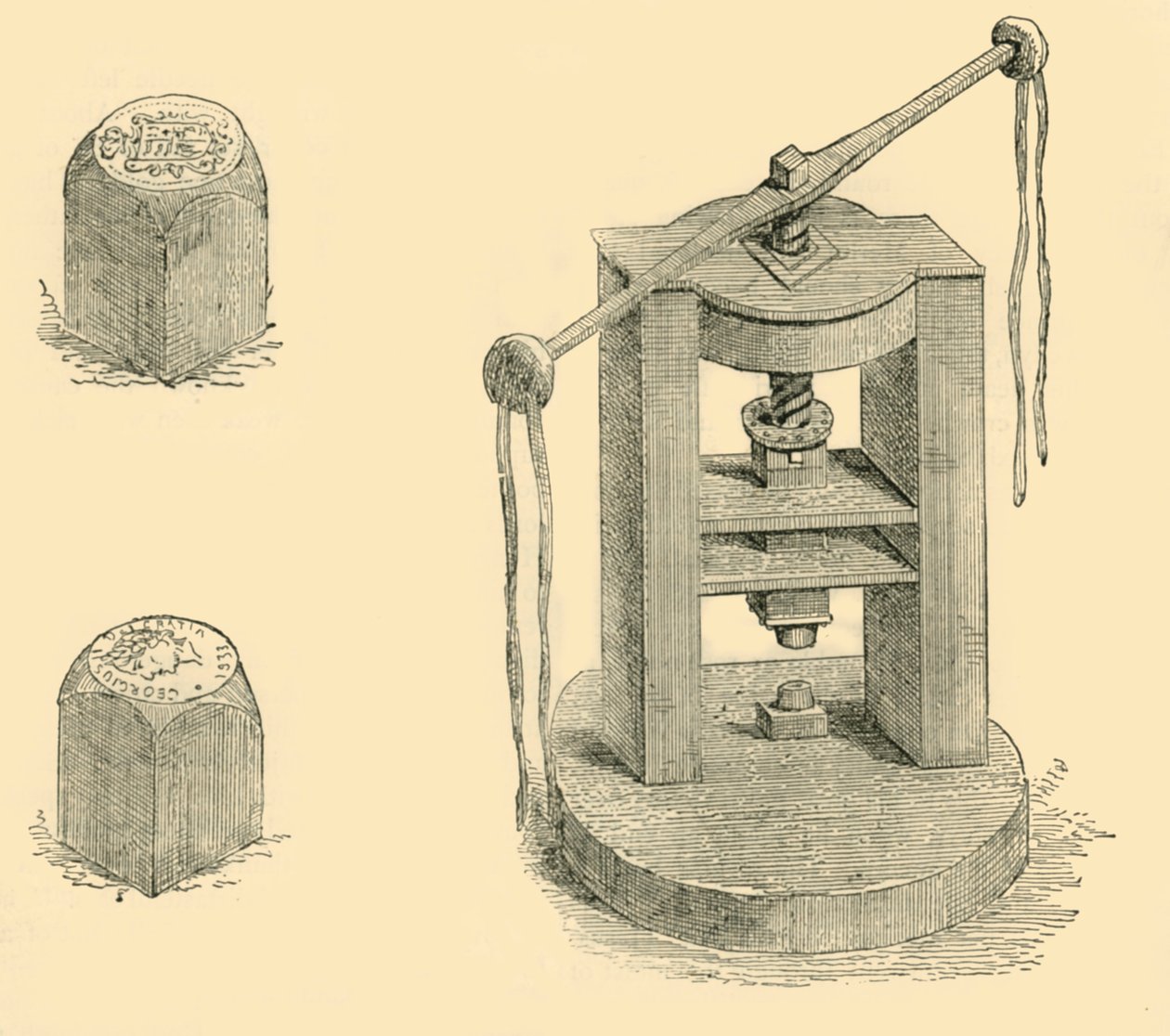 प्रेस और डेज़ पूर्व मिंट में प्रयुक्त, c1872। द्वारा अज्ञात