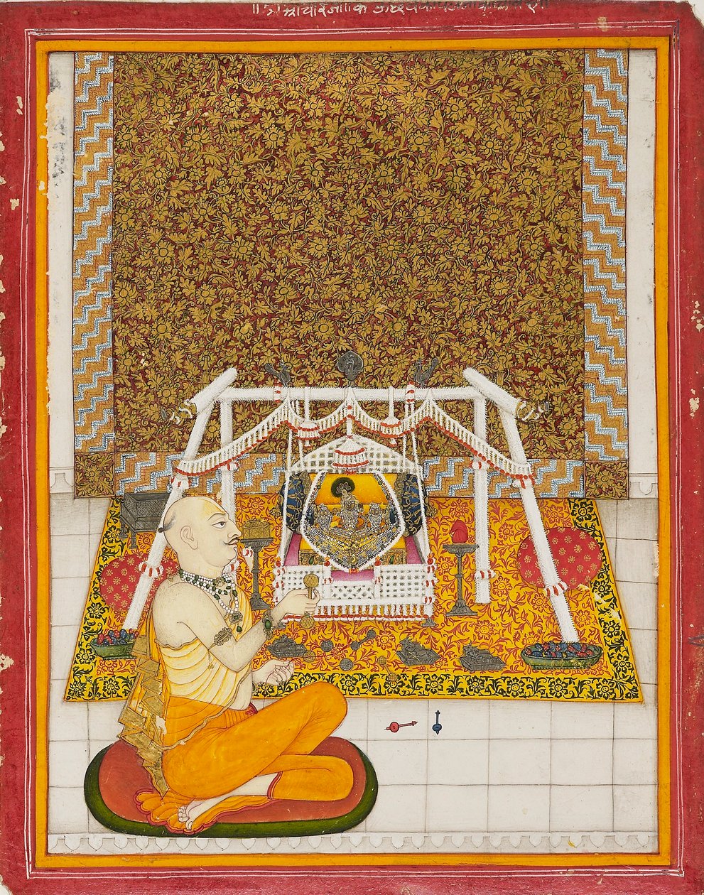 कृष्ण मंदिर में पुजारी, सी1831 द्वारा अज्ञात