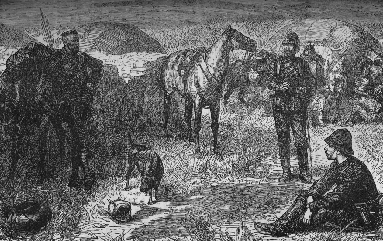 प्रिंस लुई नेपोलियन एंड पार्टी बिफोर द ज़ुलु सरप्राइज़, c1880 द्वारा अज्ञात
