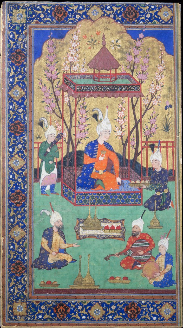 एक बगीचे के आंगन में राजकुमार, 1525-30। द्वारा अज्ञात