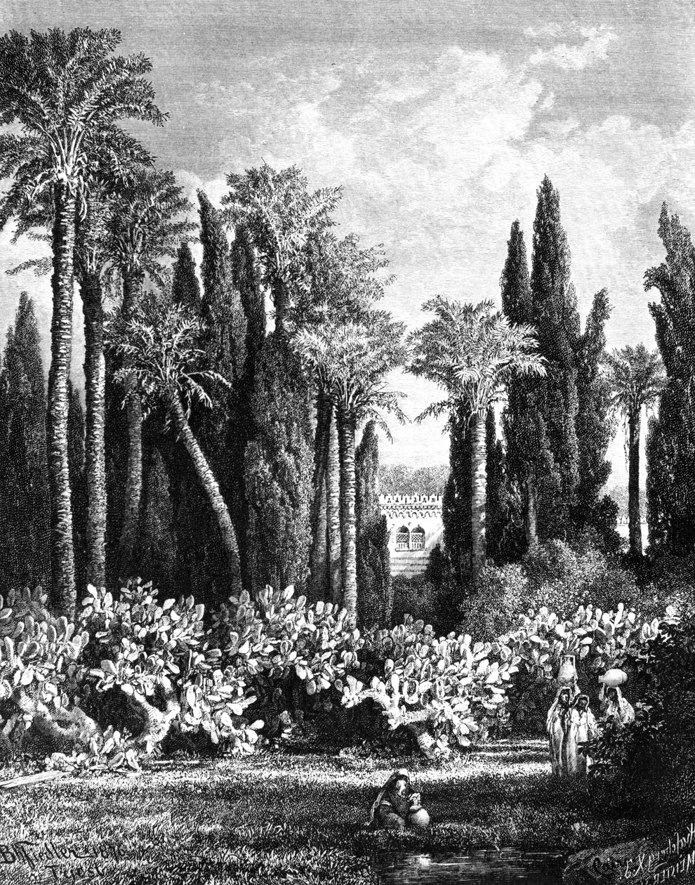 काहिरा, मिस्र, 1880 में राजसी उद्यान द्वारा अज्ञात