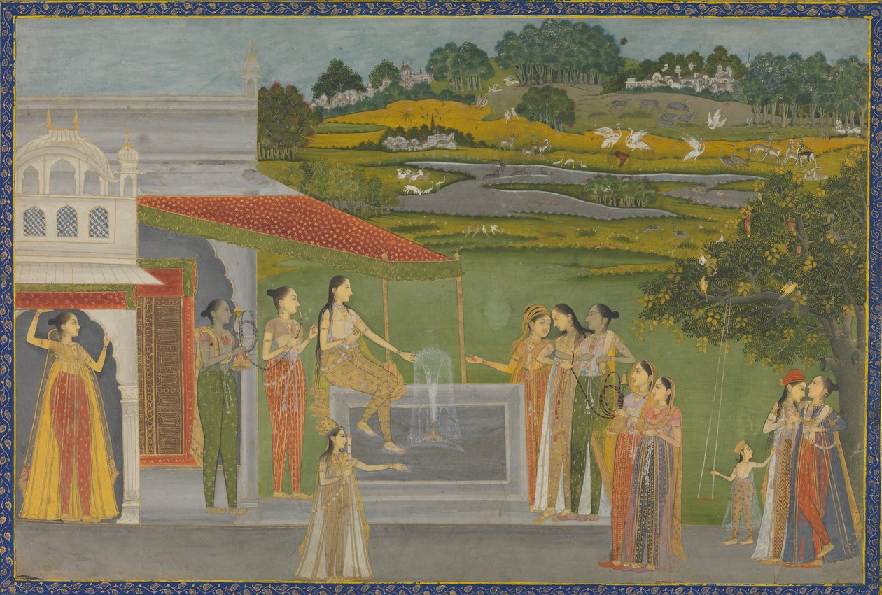 राजकुमारियां एक फाउंटेन पर इकट्ठा होती हैं, सीए। 1770. द्वारा अज्ञात