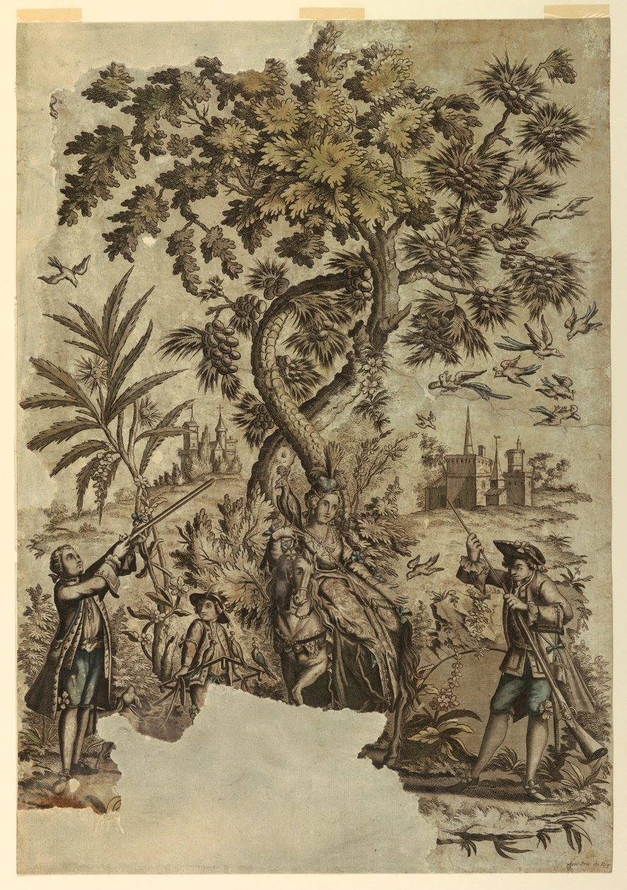 प्रिंट, बर्ड हंट, 1730–50 द्वारा अज्ञात
