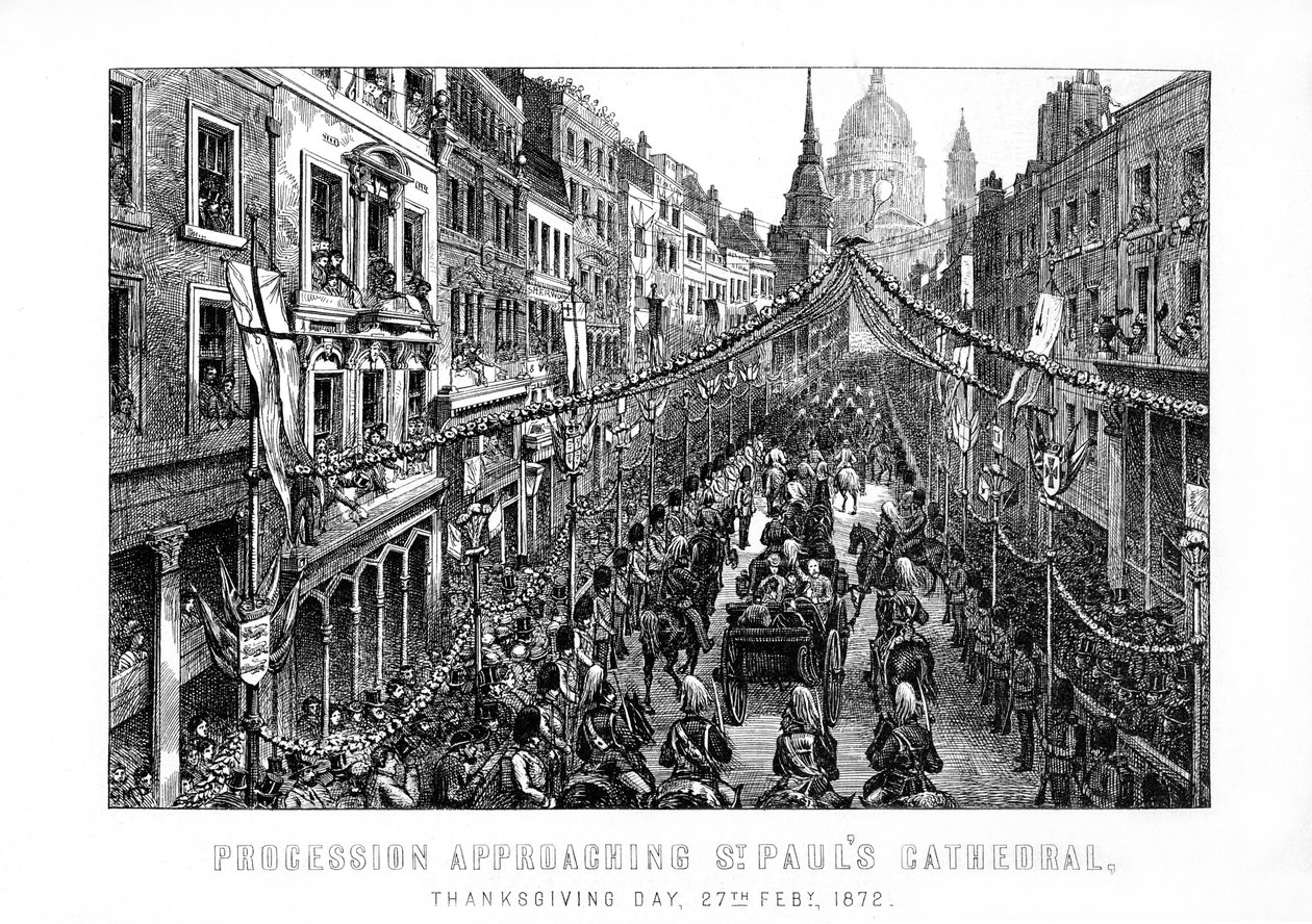 जुलूस सेंट पॉल कैथेड्रल, धन्यवाद दिवस, 27 फरवरी, 1872, 1899 द्वारा अज्ञात