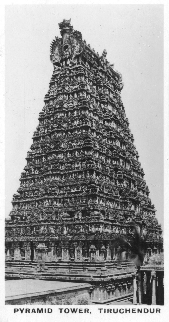 पिरामिड टॉवर, तिरुचेंदूर, तमिलनाडु, भारत, c1925 द्वारा अज्ञात