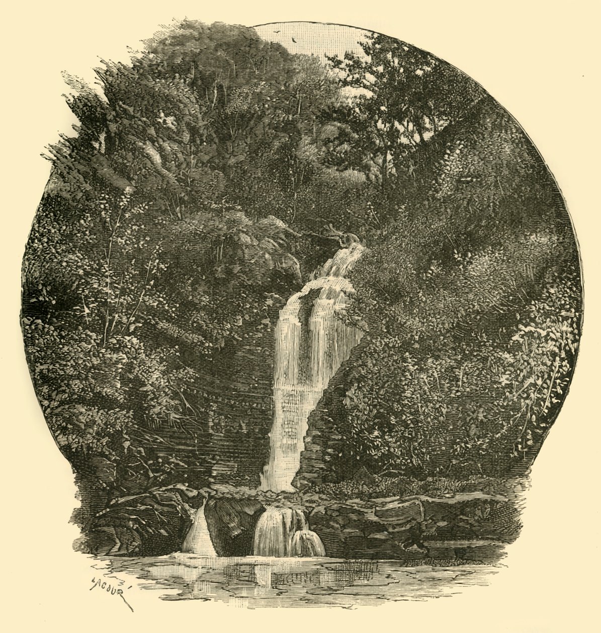 पीरडैडिन फॉल्स, वेल ऑफ़ नेथ, 1898। द्वारा अज्ञात