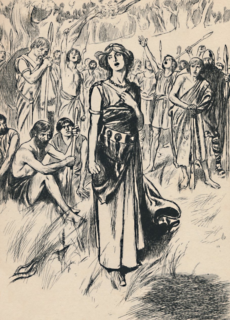 क्वीन बोएडिसिया और उनके सैनिक, c1907 द्वारा अज्ञात