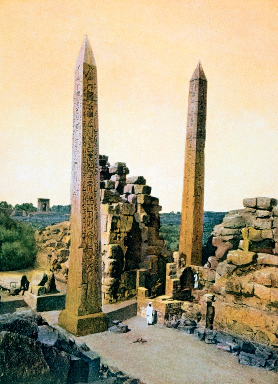 क्वीन हत्शेपसुत ओबिलिस्क, अमून का मंदिर, कार्नक, लक्सर, मिस्र, 20 वीं शताब्दी द्वारा अज्ञात