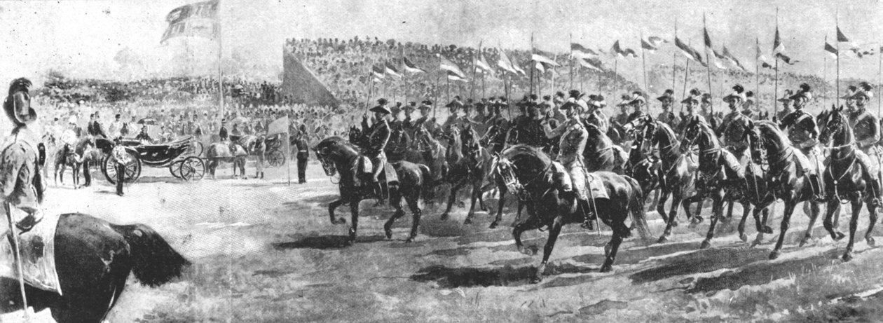 महारानी विक्टोरिया ने 1897 ..., 1901 में एल्डरशॉट में साम्राज्य की सेना की समीक्षा की। द्वारा अज्ञात