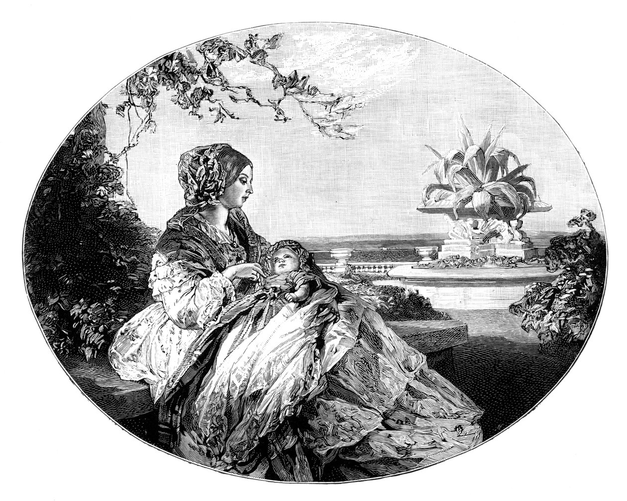 क्वीन विक्टोरिया और प्रिंस आर्थर, 1850 द्वारा अज्ञात