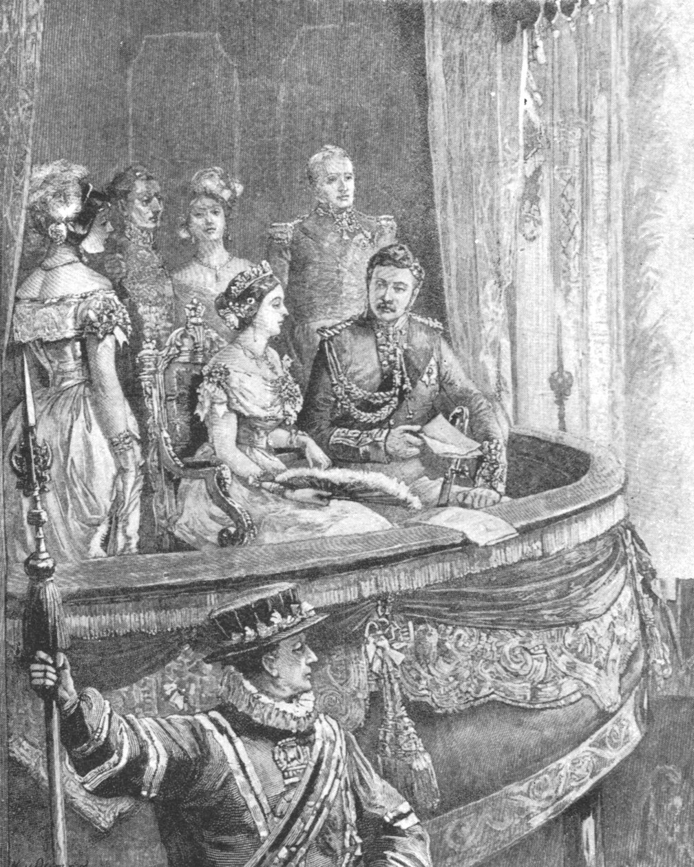 1849, 1901 के शाही इतालवी ओपेरा में क्वीन विक्टोरिया और प्रिंस कॉन्सोर्ट। द्वारा अज्ञात