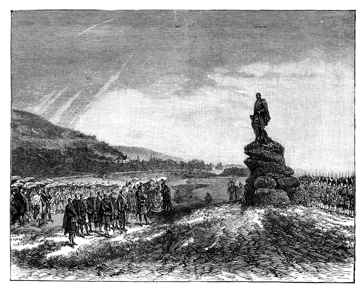 महारानी विक्टोरिया ने 1860 के दशक में स्कॉटलैंड के बालमोरल में प्रिंस अल्बर्ट की एक प्रतिमा का अनावरण किया द्वारा अज्ञात