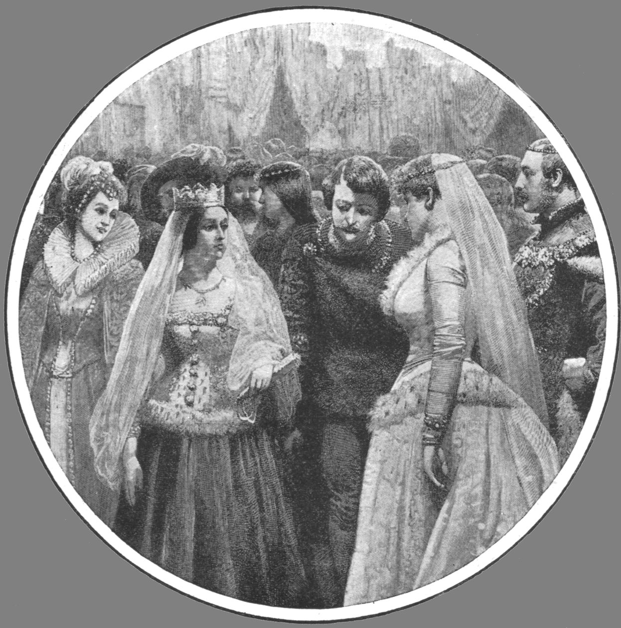 7 मई, 1842 ... 1901 को बकिंघम पैलेस में क्वीन विक्टोरियस प्लांटेजेन कॉस्ट्यूम बॉल। द्वारा अज्ञात