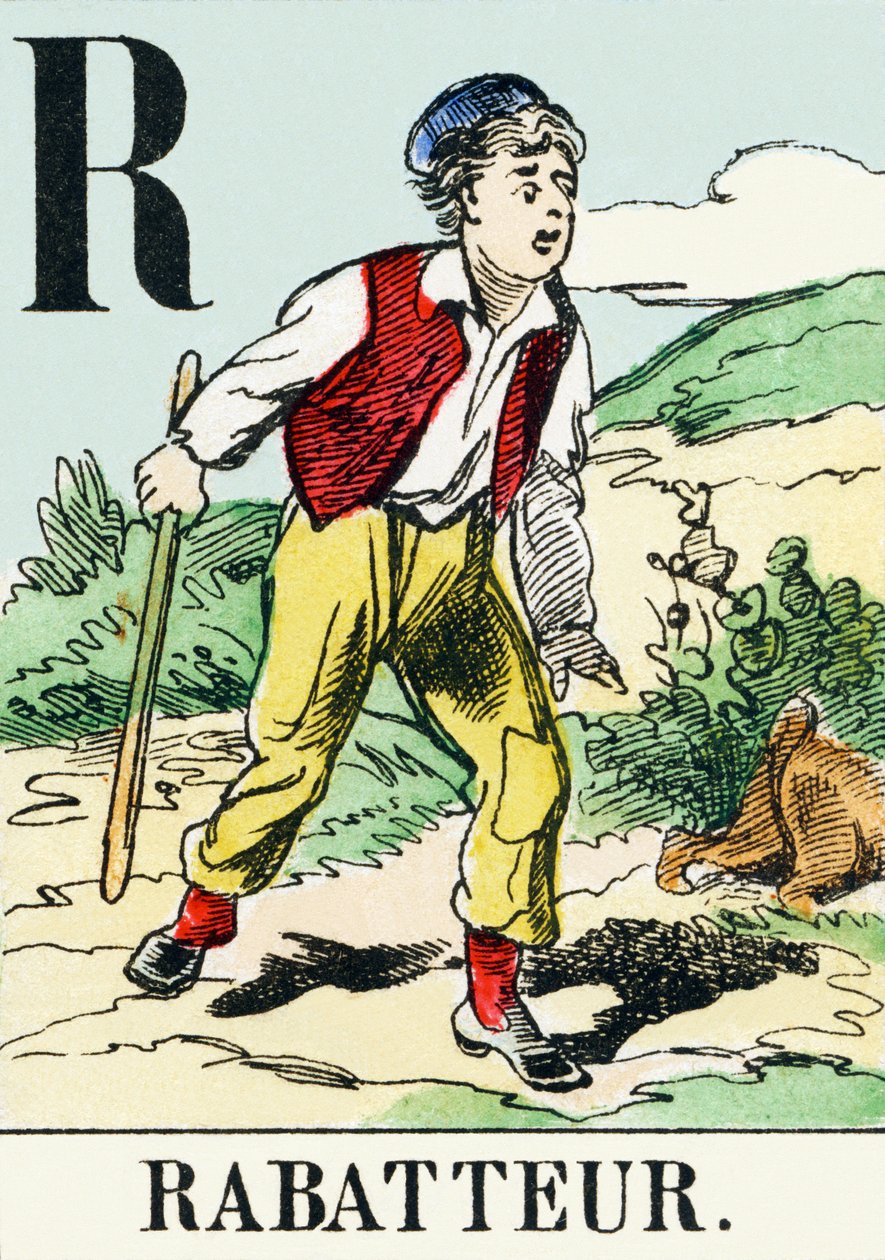 आर: रबत्तूर - द हंटिंग अल्फाबेट, c.1890 (उत्कीर्णन) द्वारा अज्ञात