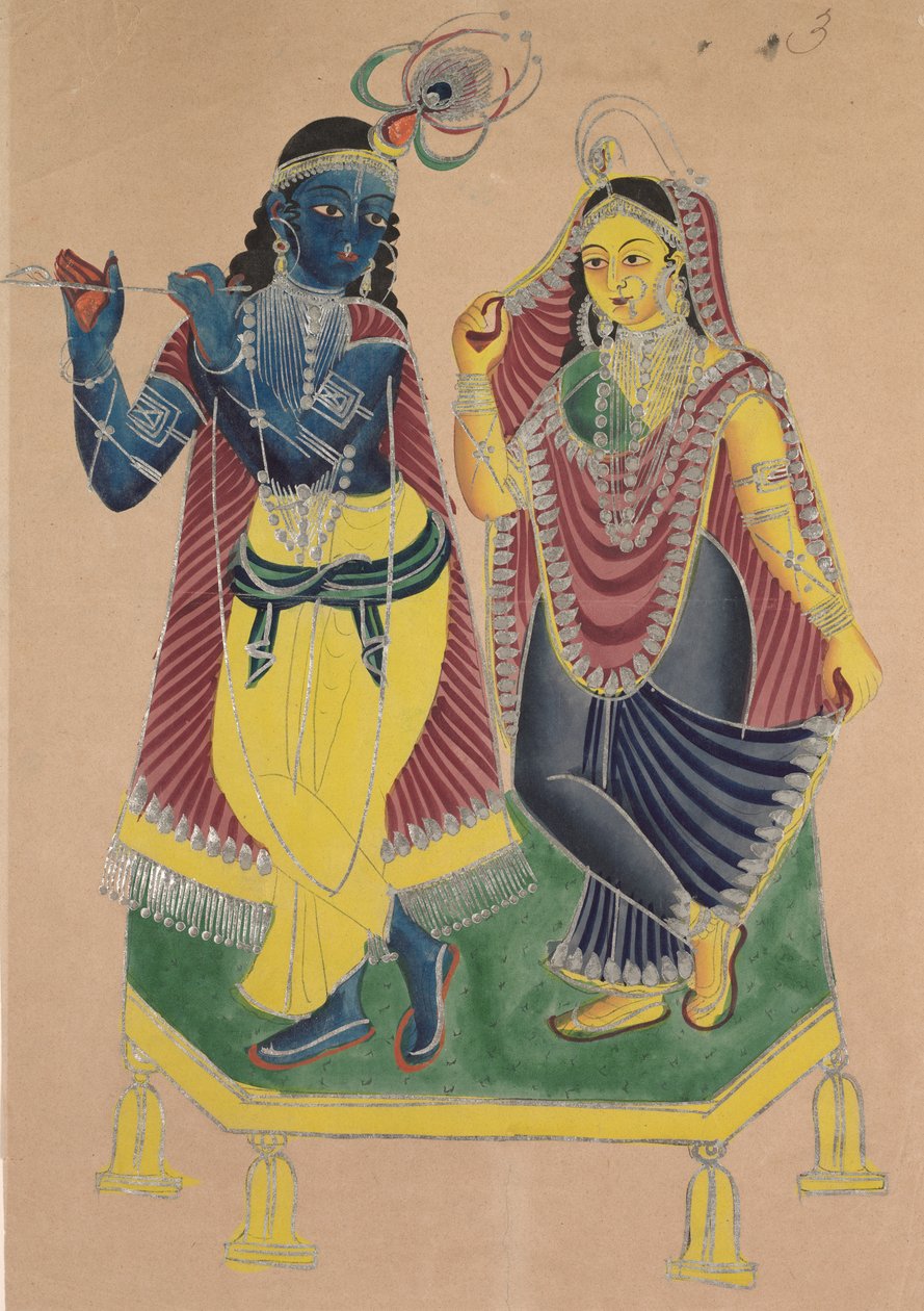 राधा और कृष्ण, 1800s। द्वारा अज्ञात