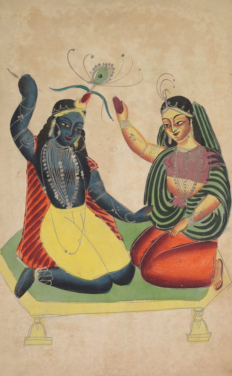 राधा और कृष्ण, 1800s। द्वारा अज्ञात