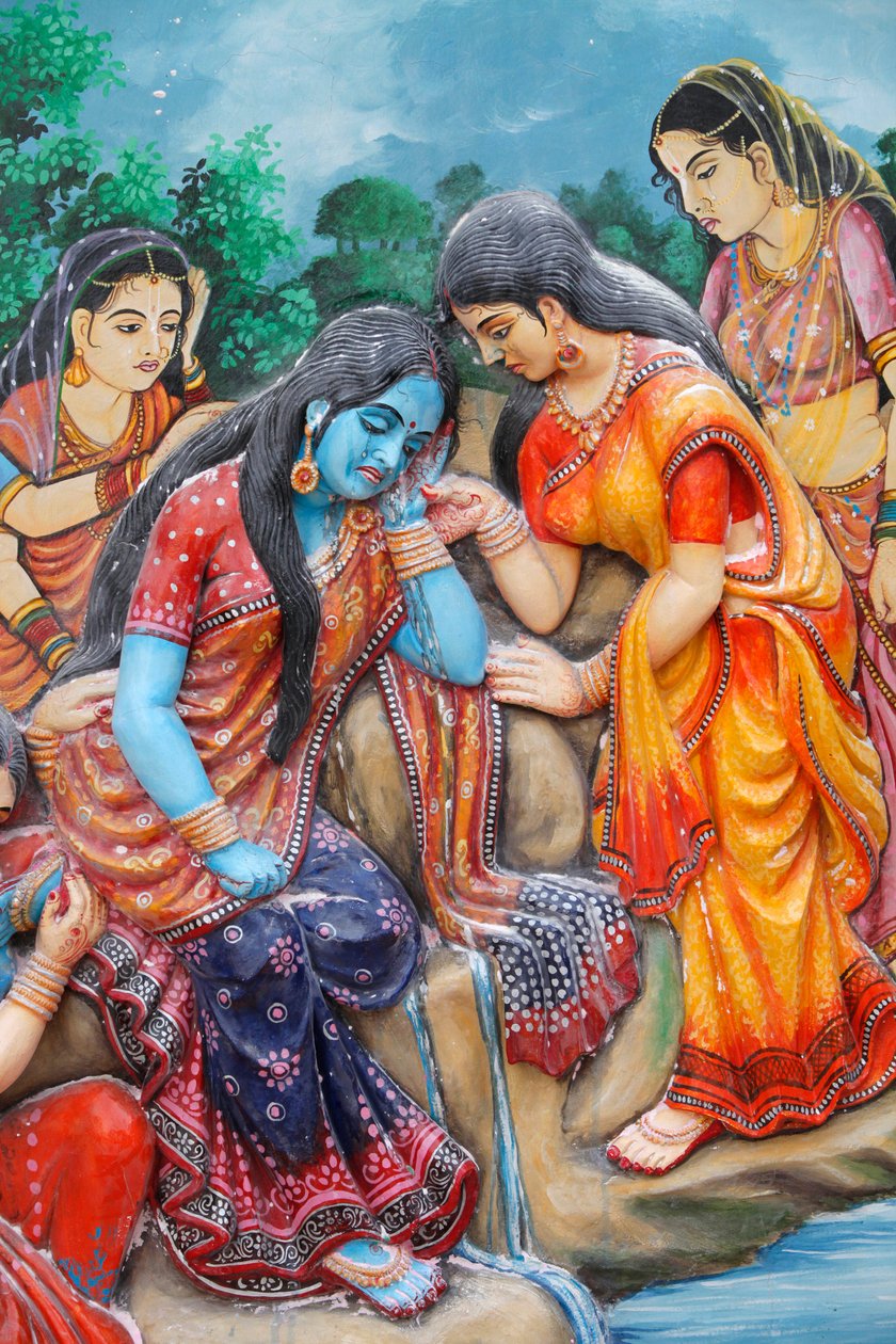 कृष्ण वृंदावन से अलग होने के बाद रो रही राधा द्वारा अज्ञात
