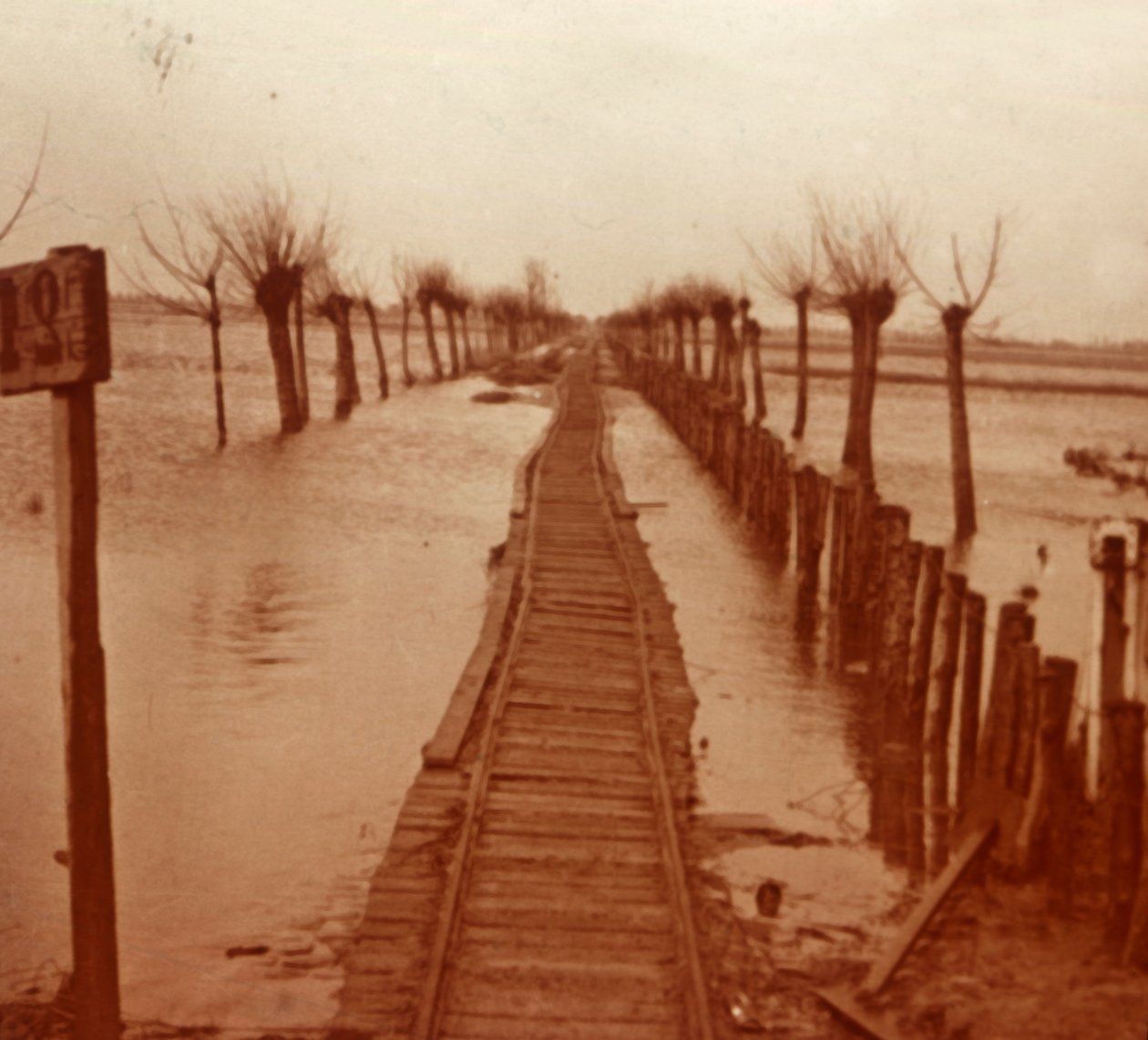 रेलवे लाइन, Nieuwpoort, Flanders, बेल्जियम, c1914-c1918 द्वारा अज्ञात