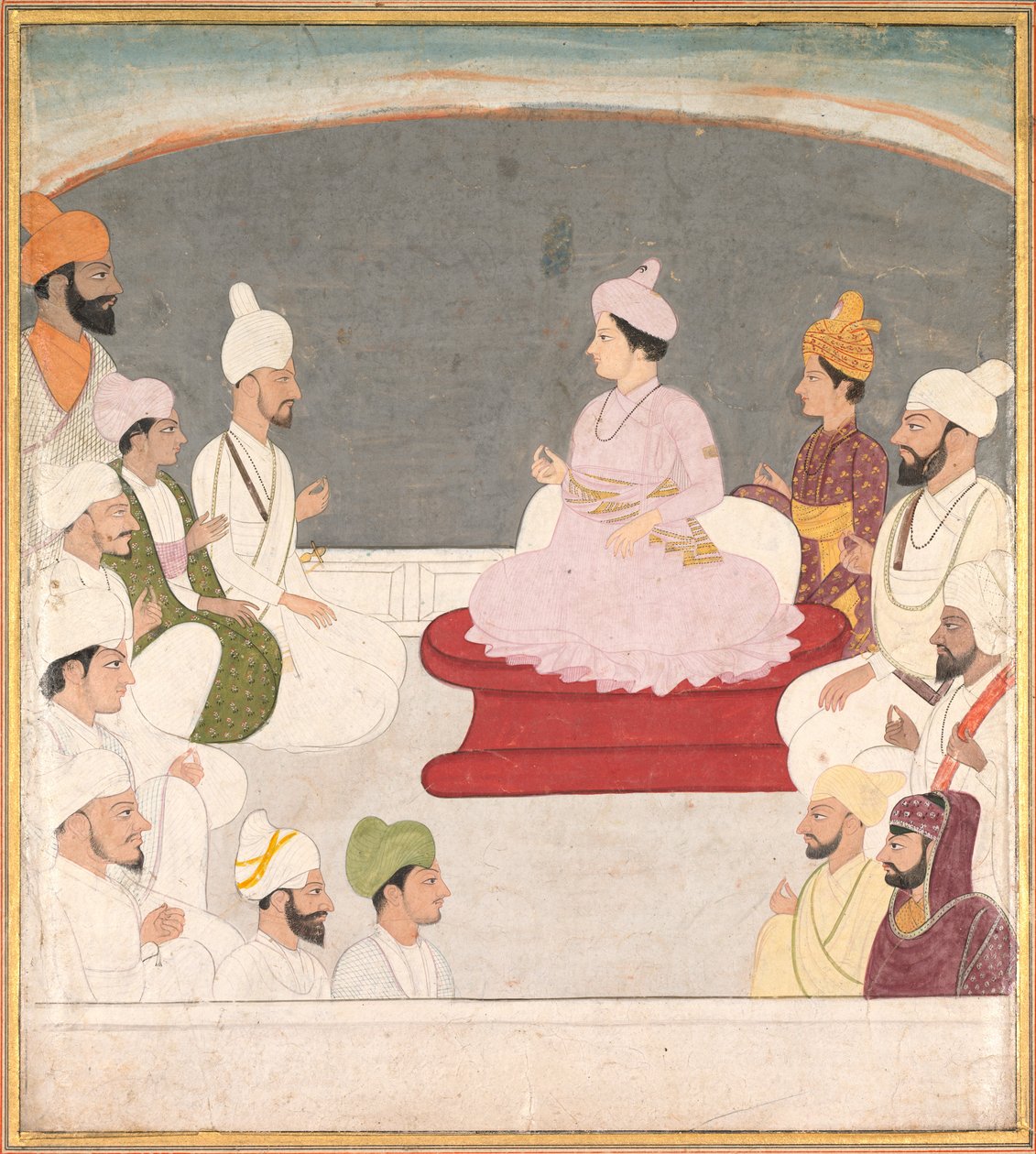 कांगड़ा के राजा संसार चंद और न्यायालय, सी। 1783। द्वारा अज्ञात