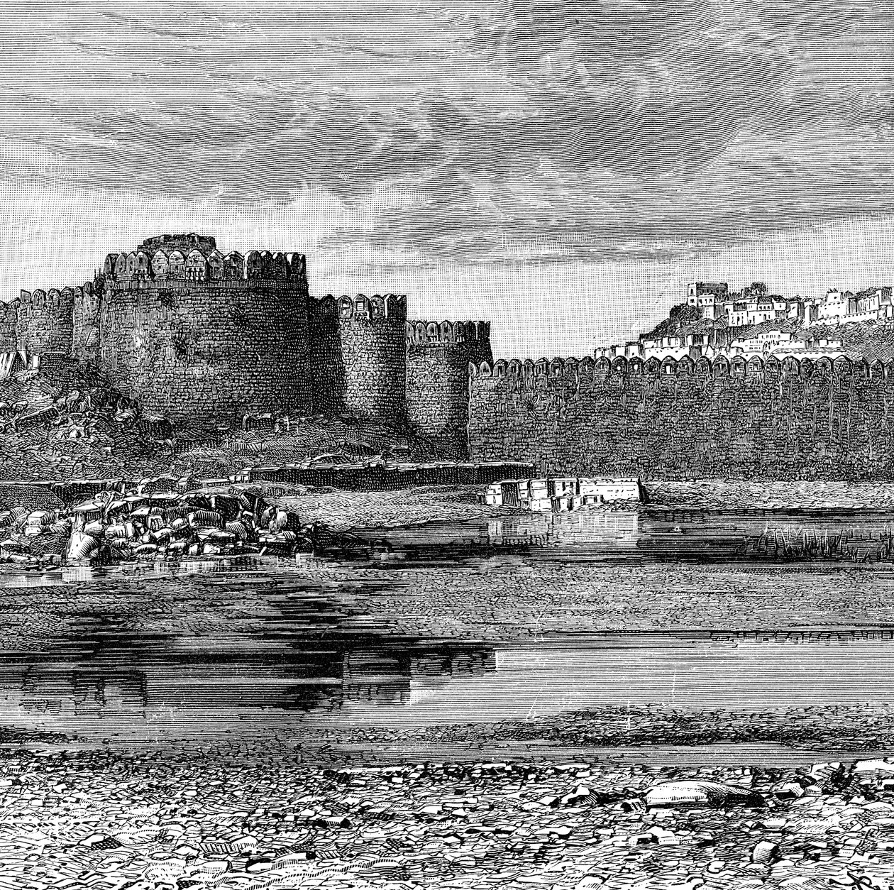 शहर और गढ़ की प्राचीर, गोलकुंडा, भारत, 1895 द्वारा अज्ञात