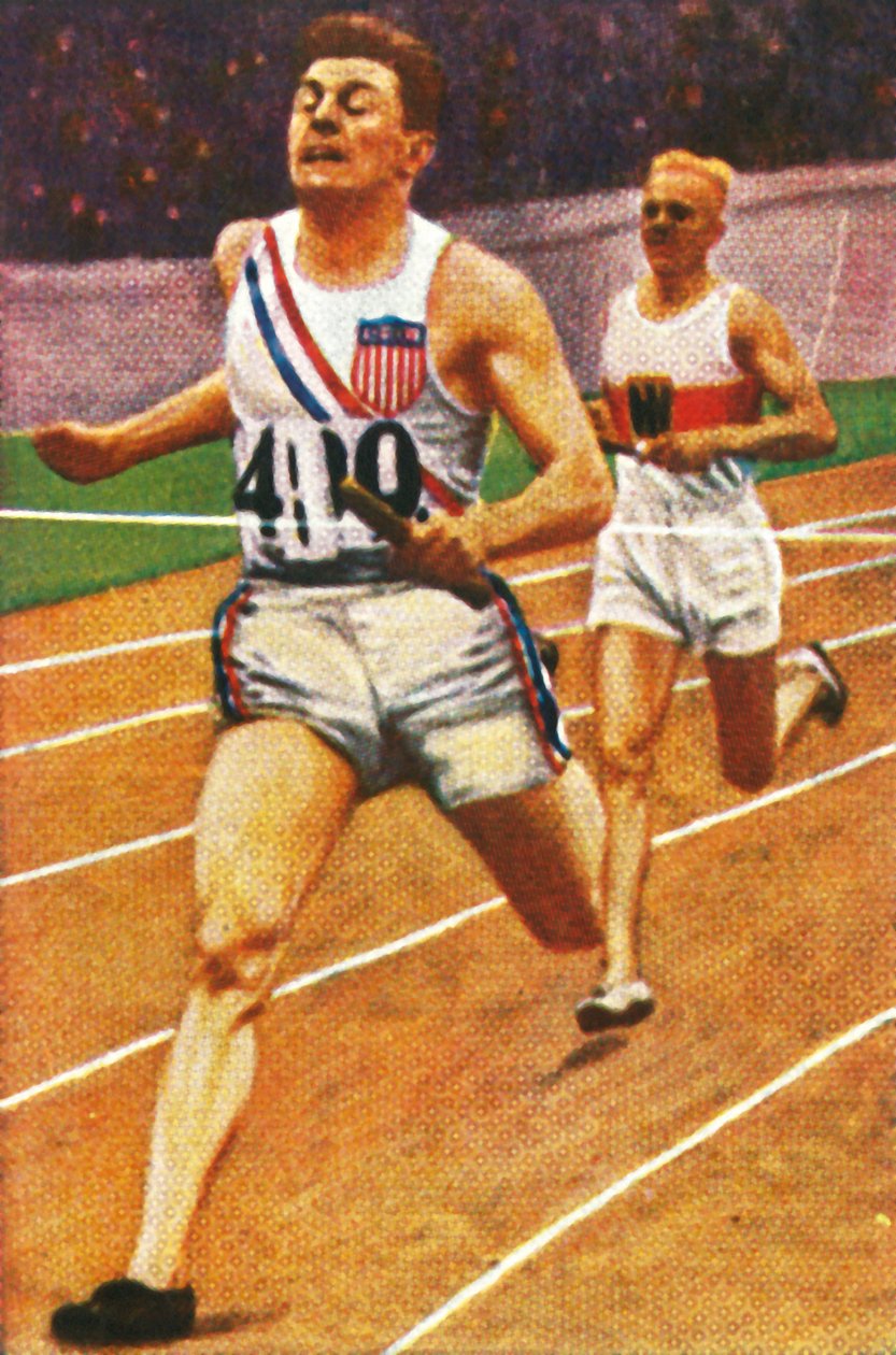 रे बारबुती और हरमन एंगेलहार्ड, 4 x 400 मीटर रिले, 1928। द्वारा अज्ञात