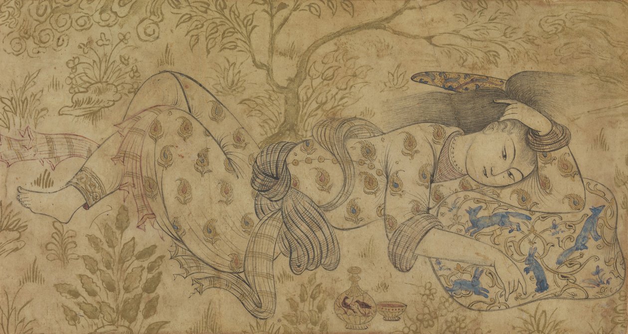 रिक्लाइनिंग फिगर, 1630-40। द्वारा अज्ञात