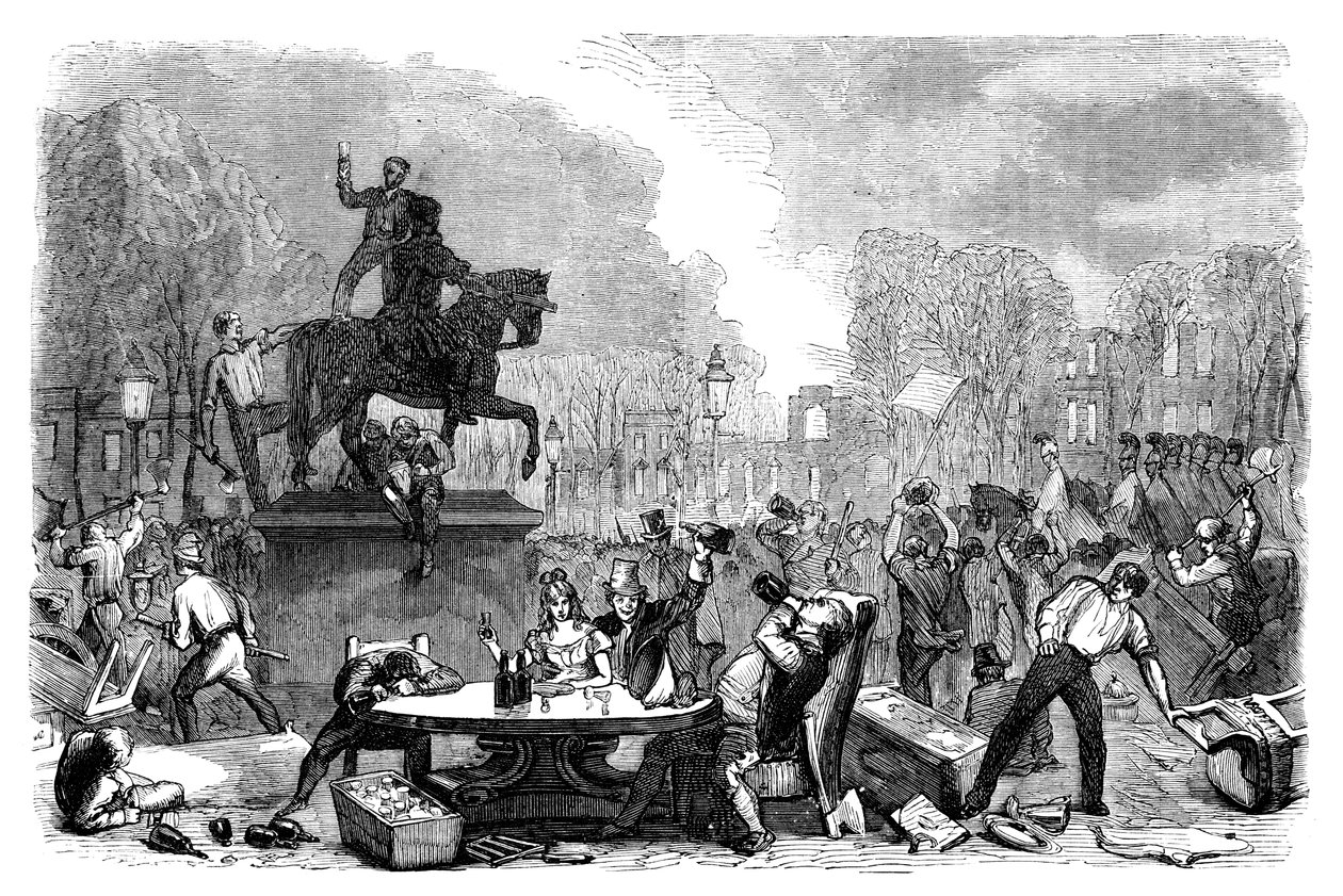 क्वींस स्क्वायर, ब्रिस्टल में 1831 c1895 में सुधार दंगे द्वारा अज्ञात