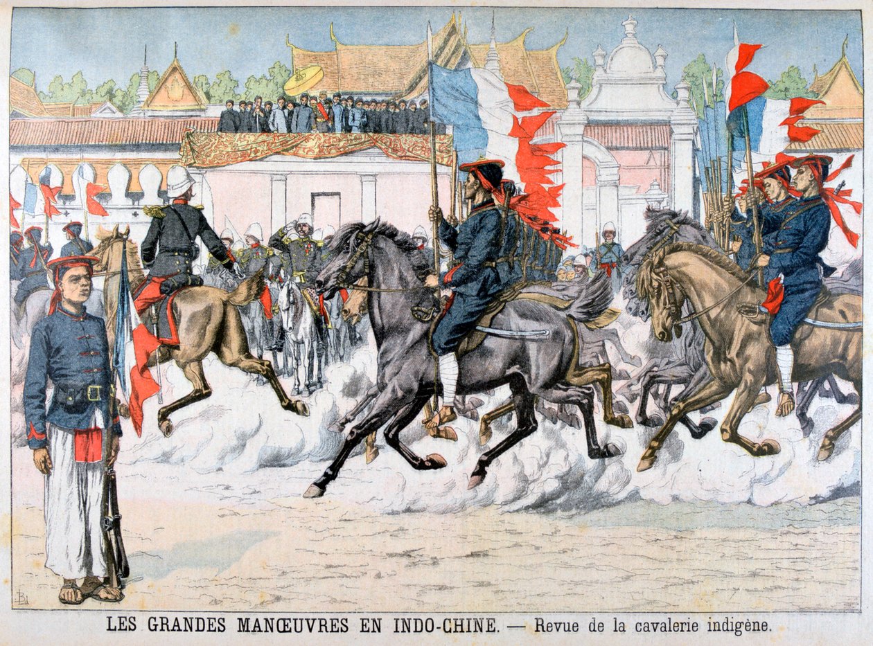 स्वदेशी घुड़सवार सेना की समीक्षा, फ्रांसीसी इंडोचाइना, 1903 द्वारा अज्ञात