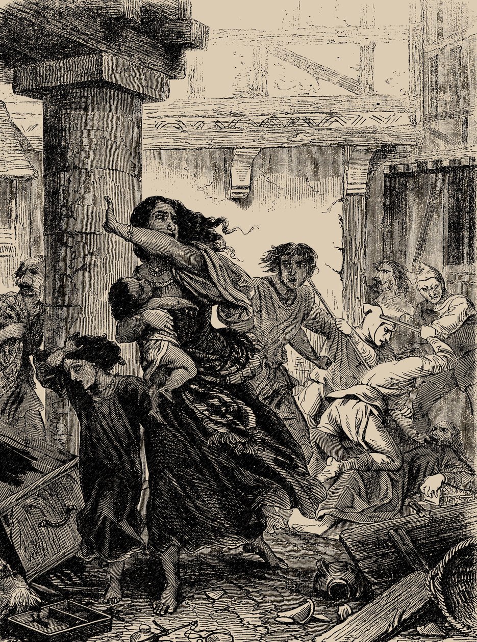 1096, 1866 में यहूदियों का राइनलैंड नरसंहार। द्वारा अज्ञात
