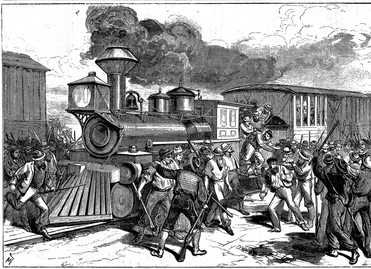 बाल्टीमोर-ओहियो रेलमार्ग, यूएसए, 1877 पर मार्टिन्सबर्ग में रेलकर्मियों द्वारा दंगा द्वारा अज्ञात
