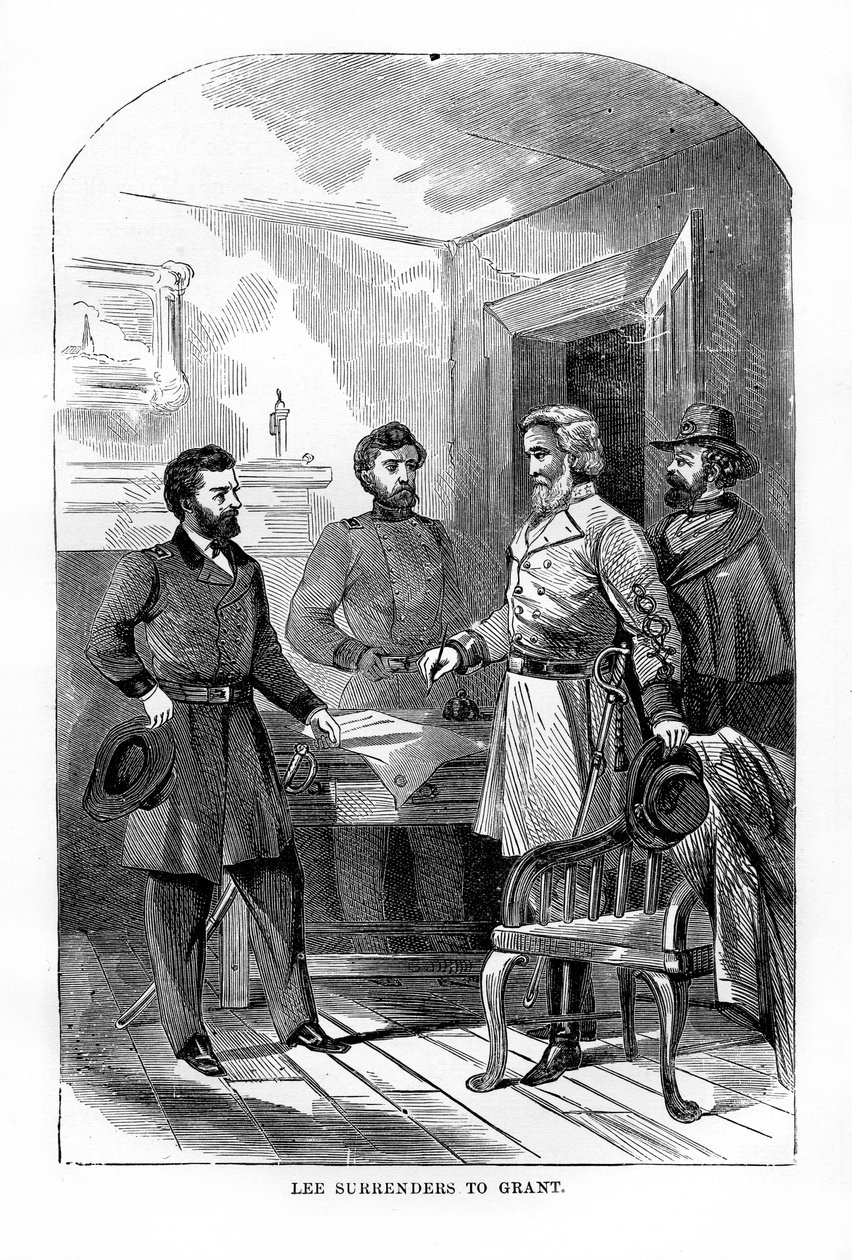 रॉबर्ट ई ली ने Ulysses S Grant में 9 अप्रैल 1865, 1872 को आत्मसमर्पण किया द्वारा अज्ञात