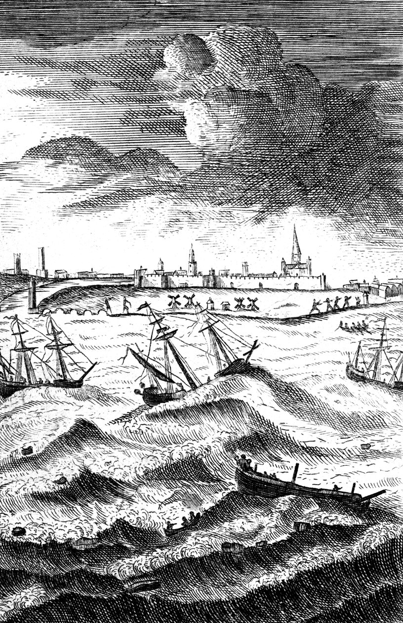 रॉबिन्सन क्रूसो शिपव्रेक यारमाउथ, c1719 द्वारा अज्ञात