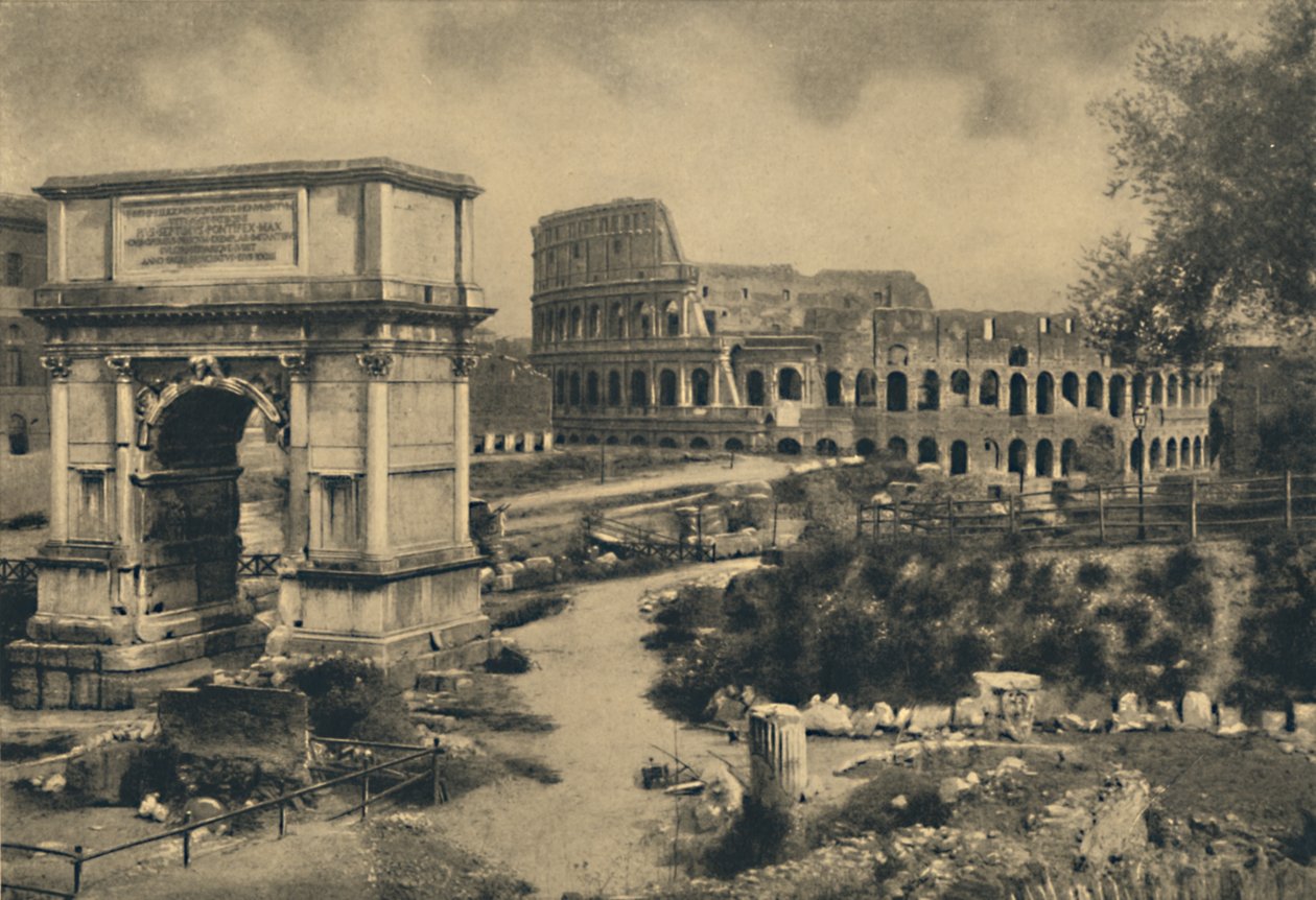 रोमा - आर्क ऑफ टाइटस - द कोलोसियम, 1910 द्वारा अज्ञात