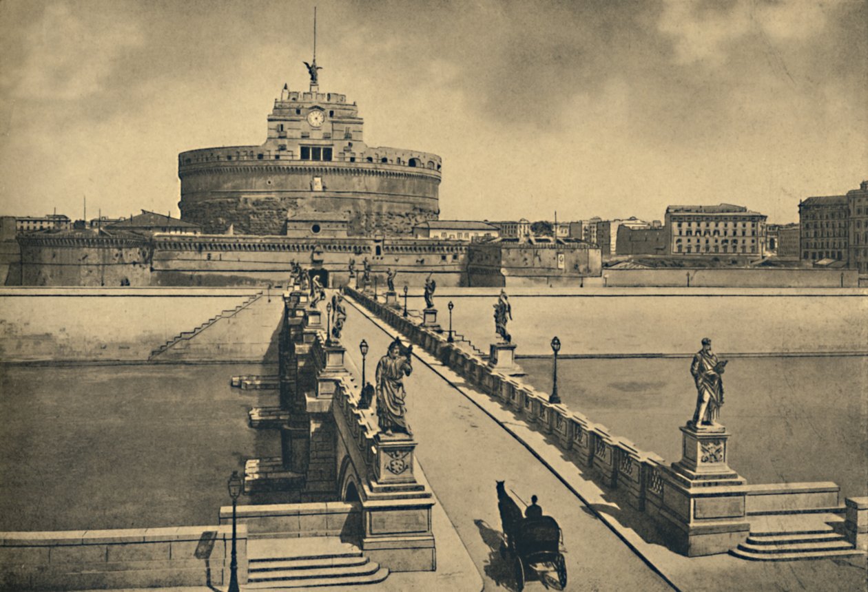 रोमा - ब्रिज और कैसल ऑफ सेंट एंजेलो, 1910 द्वारा अज्ञात