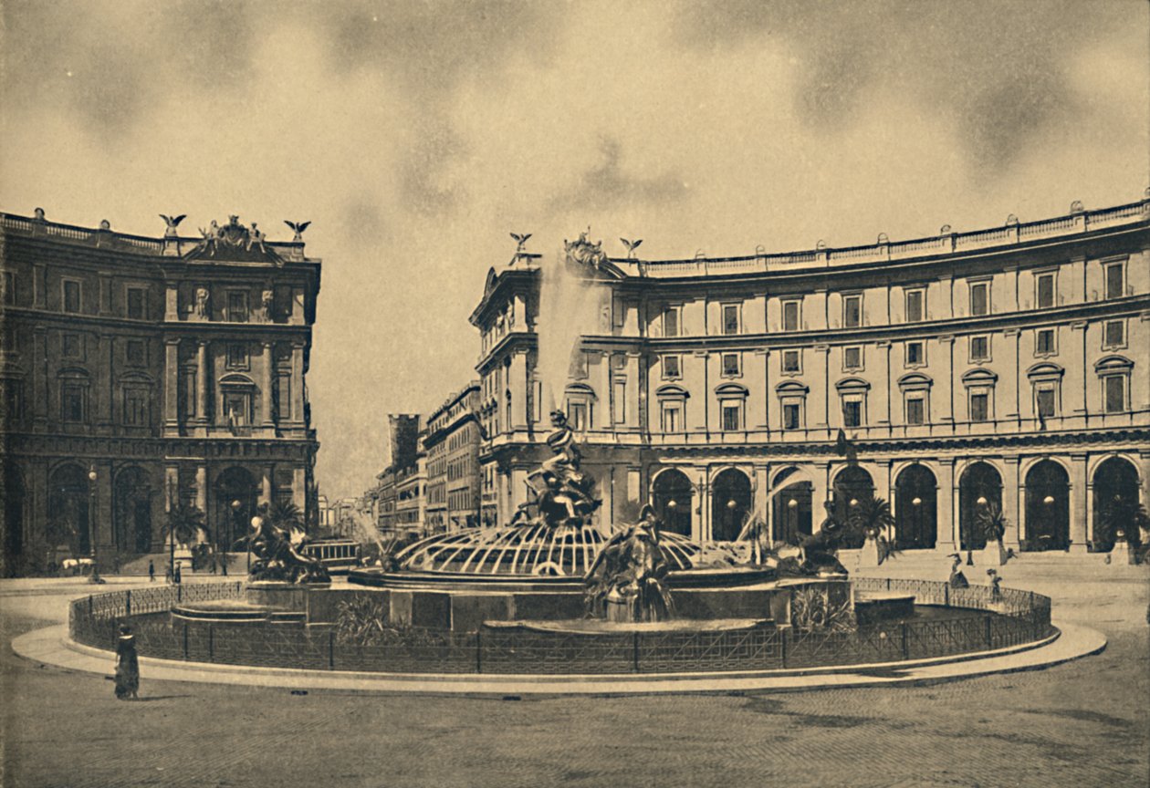 रोमा - एसेद्रा स्क्वायर और नैएड्स फाउंटेन, 1910 द्वारा अज्ञात