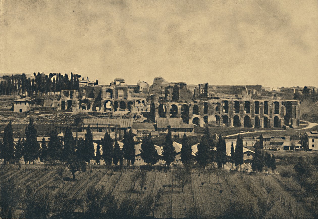 रोमा - 1910 के सेप्टिमियस सेवरस के महल के उपग्रहों का भव्य अवशेष। द्वारा अज्ञात