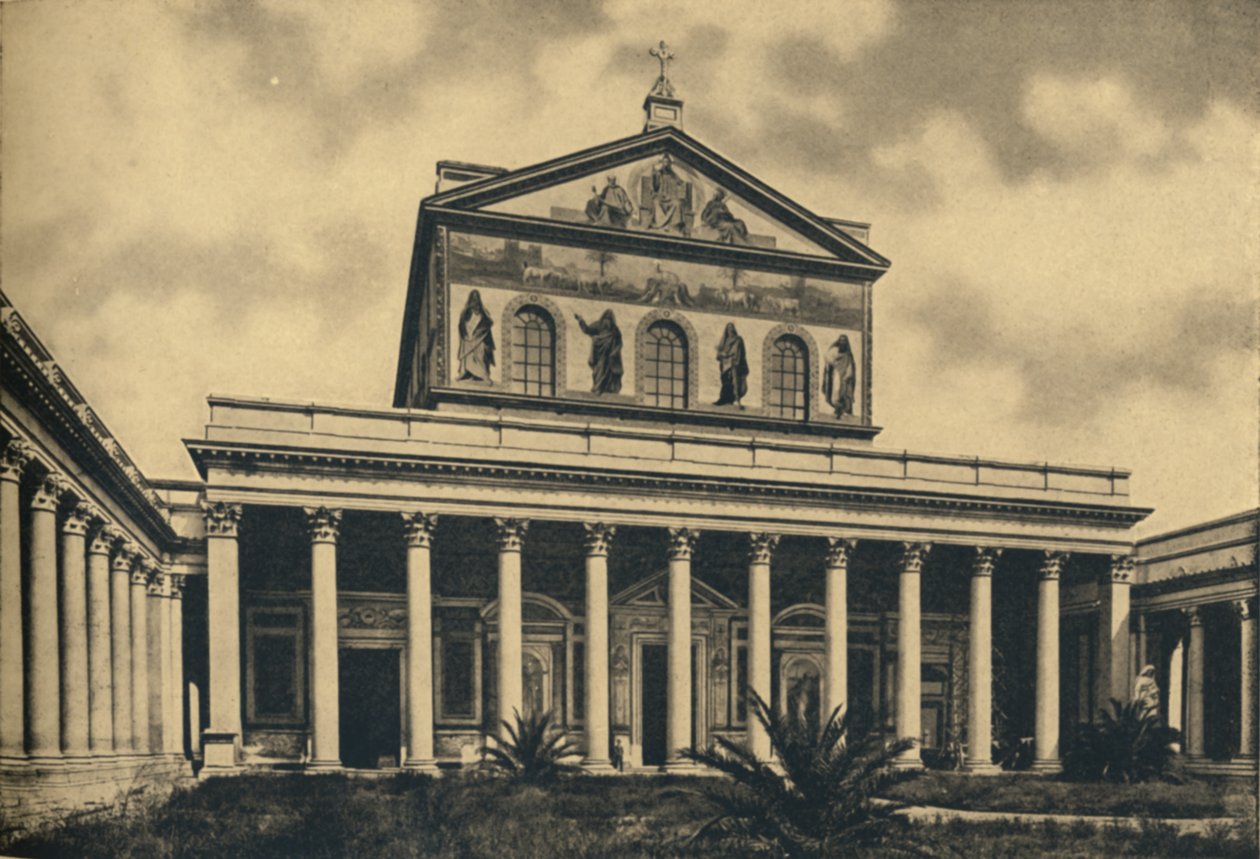 रोमा - दीवारों के बिना सेंट पॉल के बेसिलिका का प्रमुख पहलू, 1910। द्वारा अज्ञात