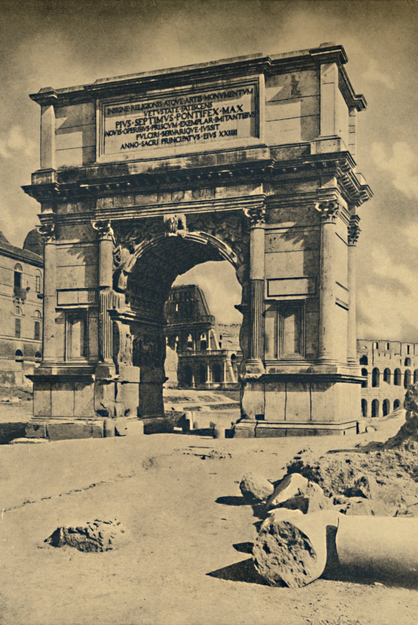 रोमा - रोमन फोरम - आर्क ऑफ टाइटस, 1910। द्वारा अज्ञात