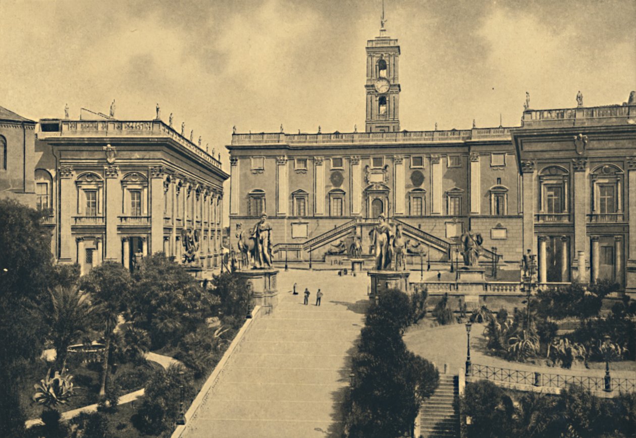 रोमा - द कैपिटोल: सीनेटरों के केंद्र पैलेस में अब सिटी हॉल, 1910। द्वारा अज्ञात