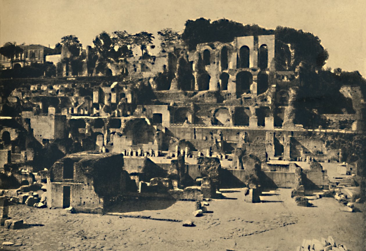 रोमा - कैलीगुला के घर का खंडहर, 1910 के हाउस ऑफ द वेस्टल वर्जिन के ऊपर स्थित है द्वारा अज्ञात