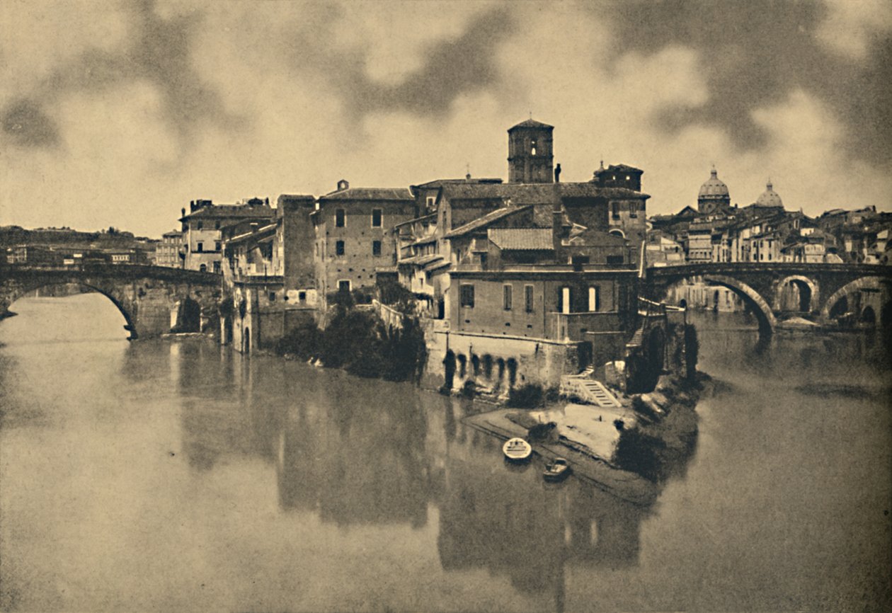 रोमा - टिबेरिन द्वीप और प्राचीन पुल कैस्टियस और फेब्रिशस, 1910 द्वारा अज्ञात