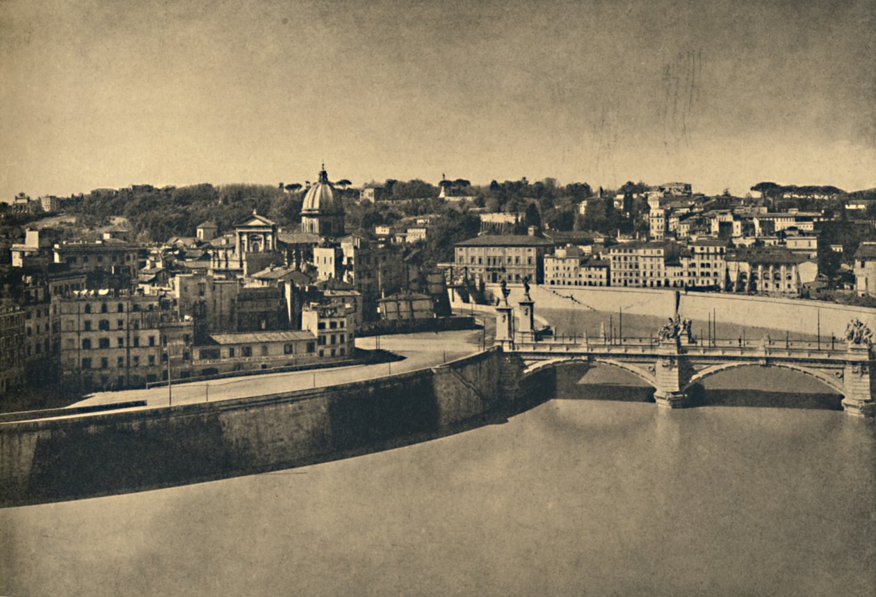 रोमा - विक्टर इमैनुएल, 1910 के नए पुल का दृश्य द्वारा अज्ञात