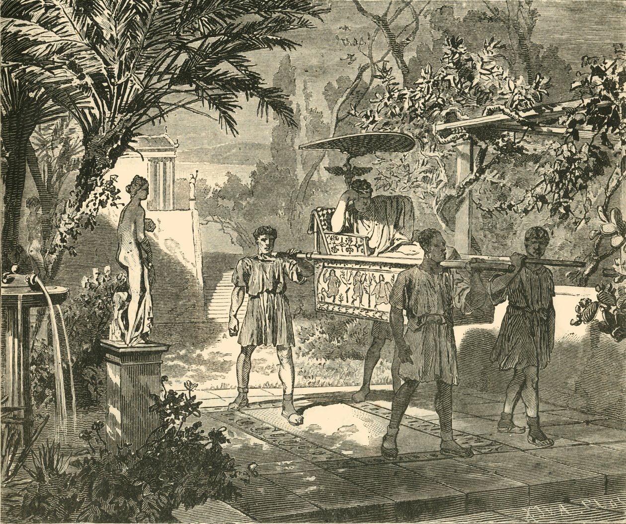 रोमन गार्डन दृश्य, 1890। द्वारा अज्ञात