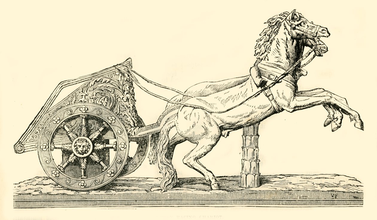 रोमन रेसिंग रथ, 1890। द्वारा अज्ञात