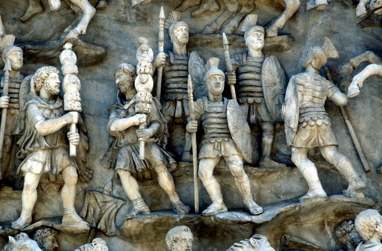 रोमन सैनिकों ने अंतिम संस्कार में भाग लिया, अंतिम संस्कार की रस्म, c180-196 द्वारा अज्ञात